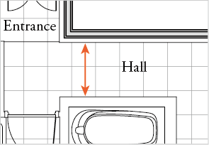 約900mmの廊下幅